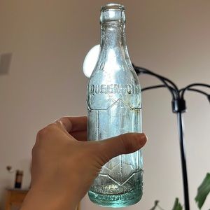 Queen City Bottling Co. aqua vintage antique embossed glass bottle